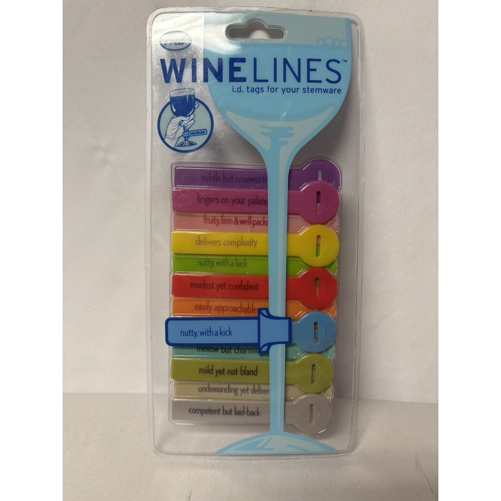 NEW Fred Wine Lines ID Tags For Your Stemware